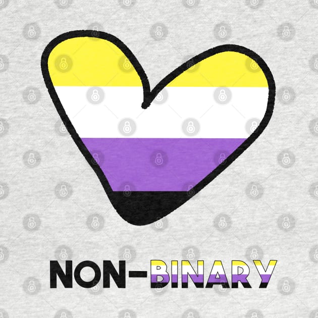 LGBTQ+ Non-Binary Heart- Love by Vtheartist